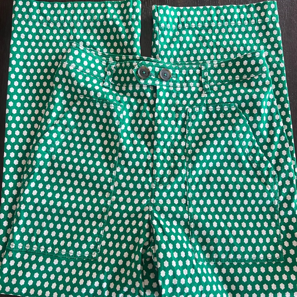 Maeve Green Polka Dot Bermuda Shorts